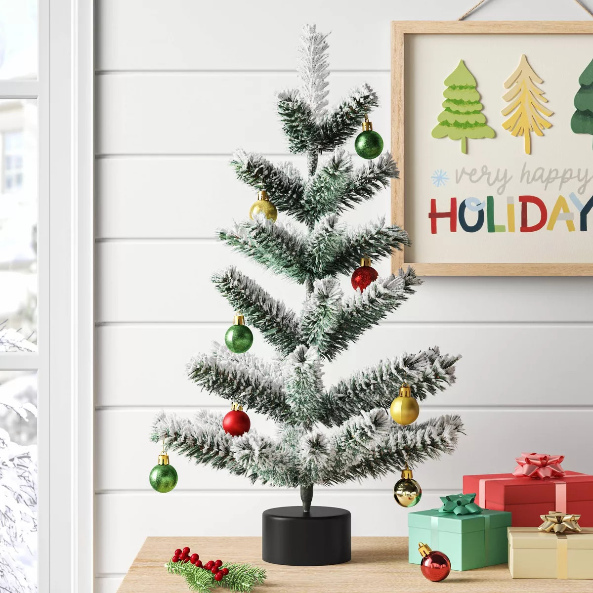 24" Unlit Flocked Indexed Mini Artificial Christmas Tree - Wondershop™ | Target