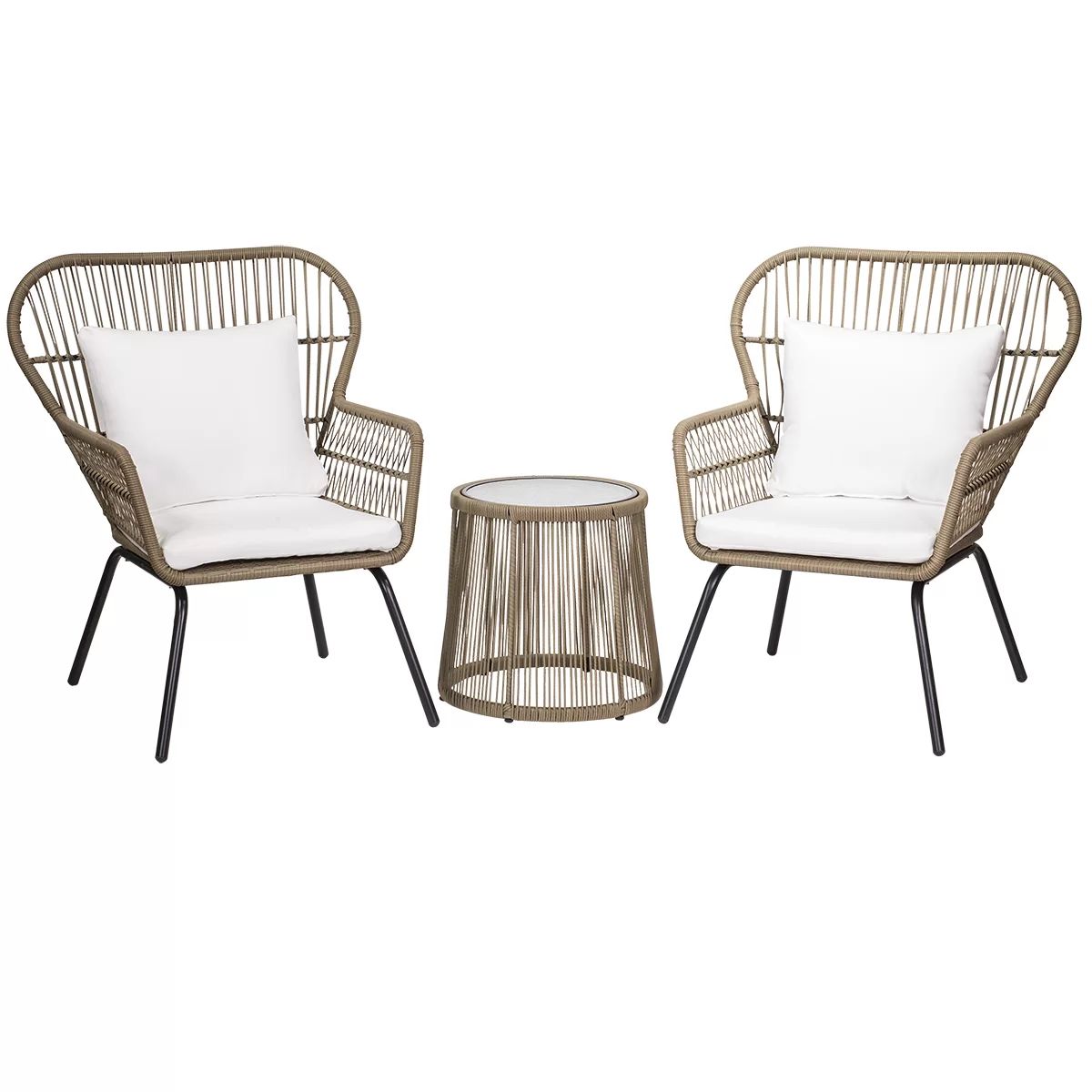 Alysa Wicker/Rattan 2 - Person Seating Group with Cushions | Wayfair North America