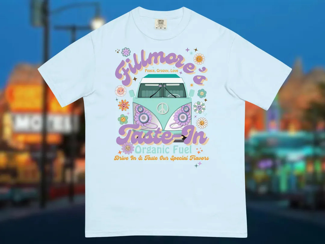 Disney Cars Fillmore's Organic Fuel Comfort Colors Shirt, Radiator Springs Cars Disney Shirt, Dis... | Etsy (Global)