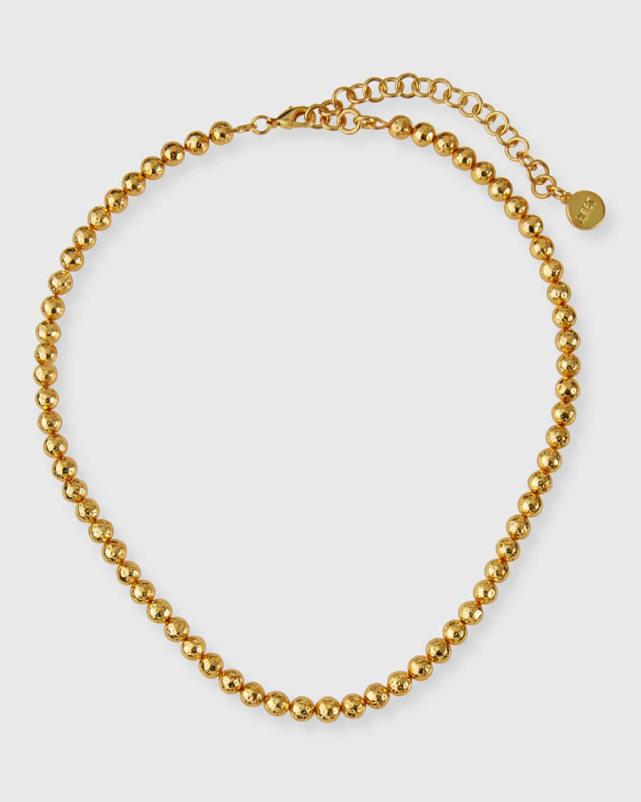 NEST Jewelry Hammered Gold Beaded Necklace | Neiman Marcus