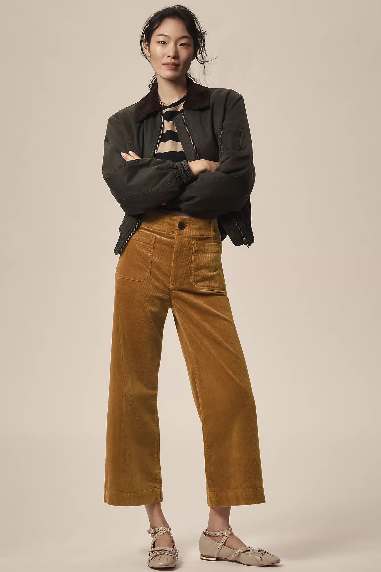 The Colette Cropped Wide-Leg Pants by Maeve: Corduroy Edition | Anthropologie (US)