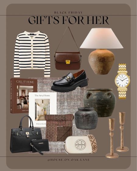 Gifts for her 

Coffee table books amber Lewis studio mcgee jug lamp large brown terracotta clay vase artisan stripe cardigan sweater handbag kantha quilt vintage style rug earth tones aesthetic black purse with buckle gold watch loafer shoes women’s 

#LTKhome #LTKsalealert #LTKGiftGuide