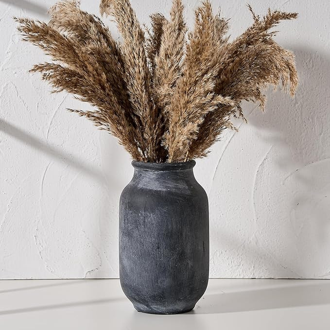 SIDUCAL Rustic Farmhouse Flower Vase | 9.5 Inch Large Ceramic Vase | Pampas Grass Vase | Modern F... | Amazon (US)