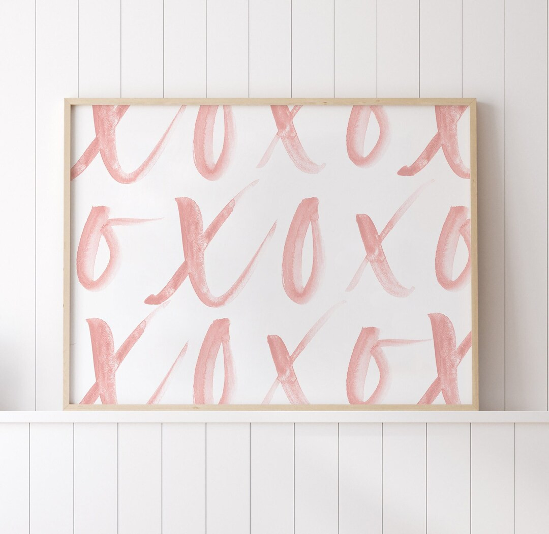 XOXO Print, Blush Pink Nursery Printable Wall Art, Valentines Day Print, Girls Room Decor, Valent... | Etsy (US)