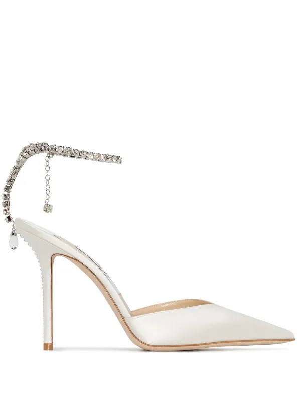 Saeda 100mm crystal-anklet pumps | Farfetch Global