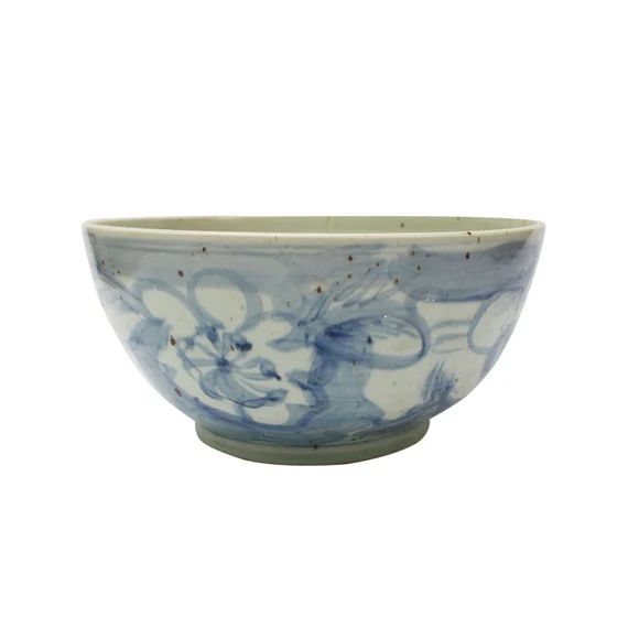 Large Blue & White Chinoiserie Twisted Flower Bowl | Etsy | Etsy (US)