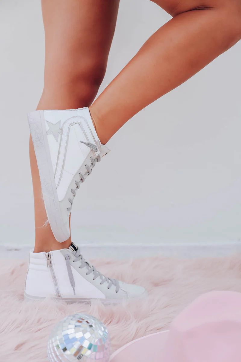 Roxanne High Top Sneaker by ShuShop - Off White | Whiskey Darling Boutique