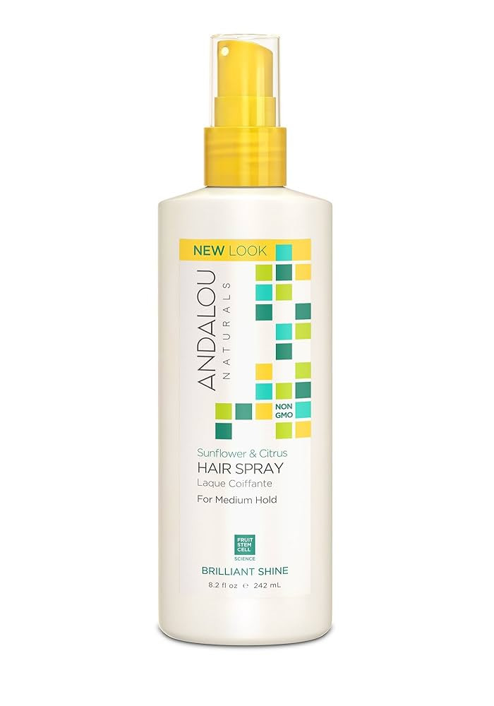 Andalou Naturals Sunflower & Citrus Brilliant Shine Hair Spray | Styling for Shine & Medium Hold ... | Amazon (US)