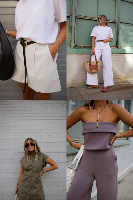 4 recent @spanx outfits I am loving for spring & summer! Which one is your favorite? use code: CAITLYNXSPANX - good for 10% off purchase + free shipping (excluding sales) #spanxpartner 