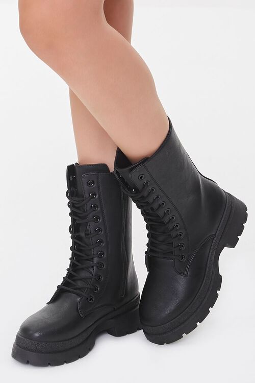 Faux Leather Combat Boots | Forever 21 (US)