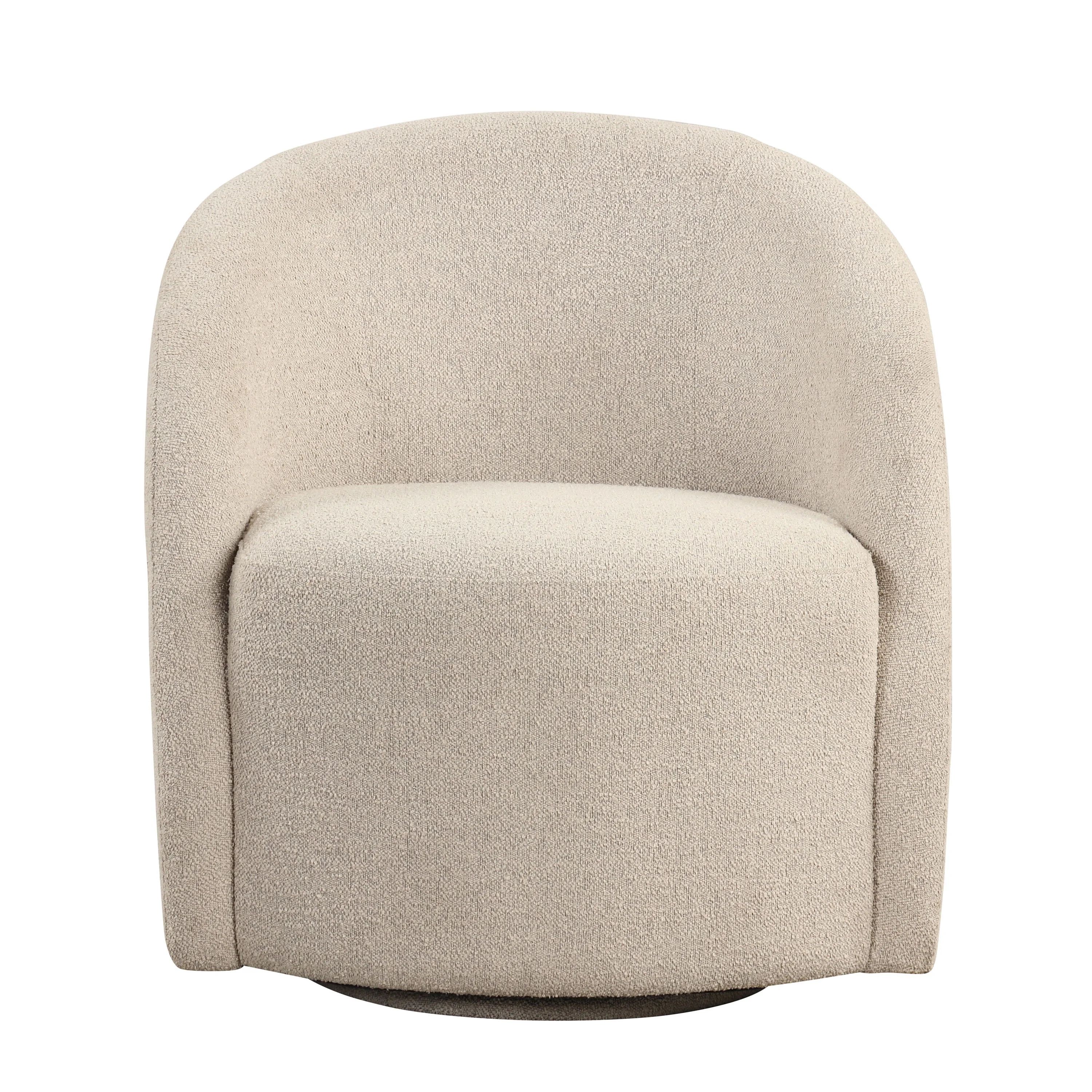 Lifestyle Solutions Briars Art Deco Style Swivel Accent Chair, Khaki Fabric - Walmart.com | Walmart (US)