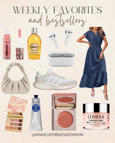 This week's favorites and bestsellers include a navy blue maxi dress from Amazon, earbuds, a white mini hobo bag, tarte makeup favorites, and more!
#beautypicks #springfashion #selfcare #midlifestyle  

#LTKbeauty #LTKitbag #LTKSeasonal