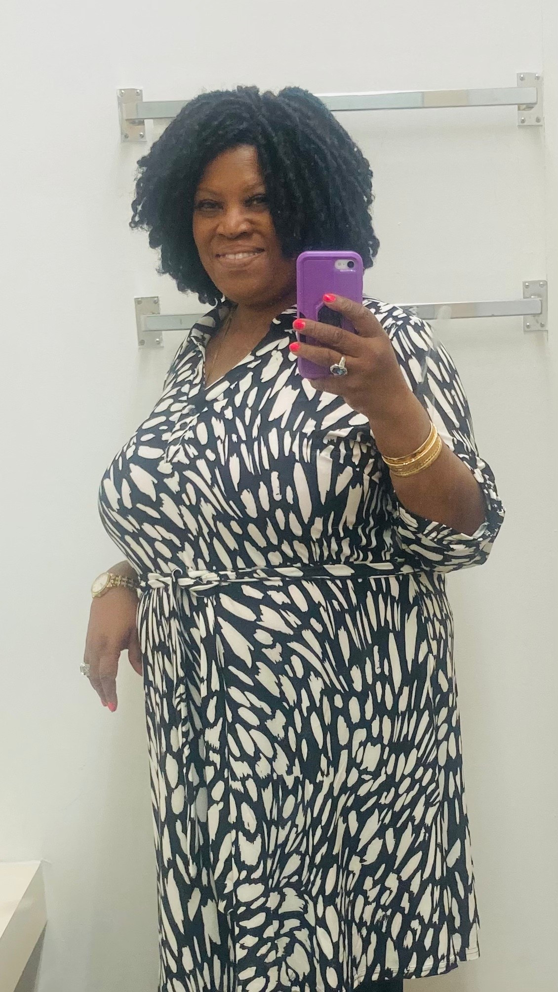 Plus size blue and white abstract dress. 

#LTKPlusSize #LTKOver40 #LTKootd