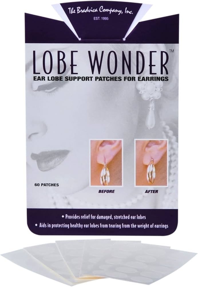 Lobe Wonder - The Original Ear Lobe Support Patch for Pierced Ears - Eliminates The Look of Torn ... | Amazon (US)