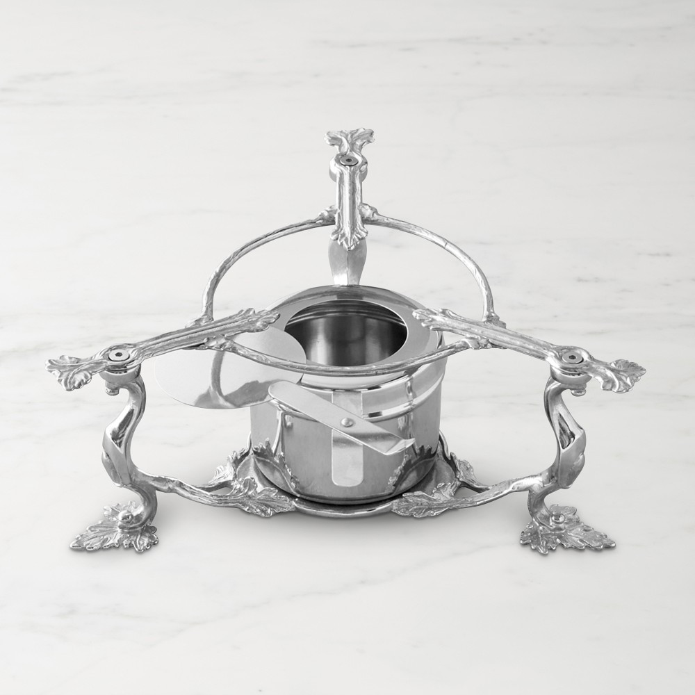 Ruffoni Opus Prima Hammered Stainless-Steel Warming Stand | Williams-Sonoma
