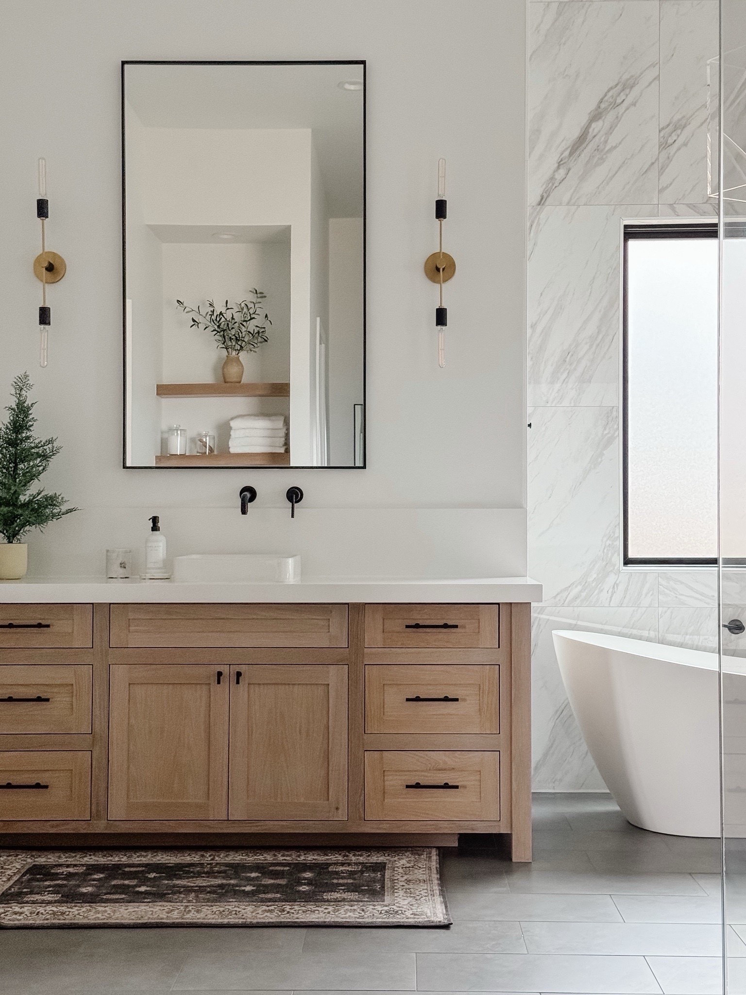 A peek inside my master bathroom. I linked everything below so you can re-create this look. And these mirrors… they are a steal and give you a custom look. On sale! 

#LTKSaleAlert #LTKHome #LTKHoliday