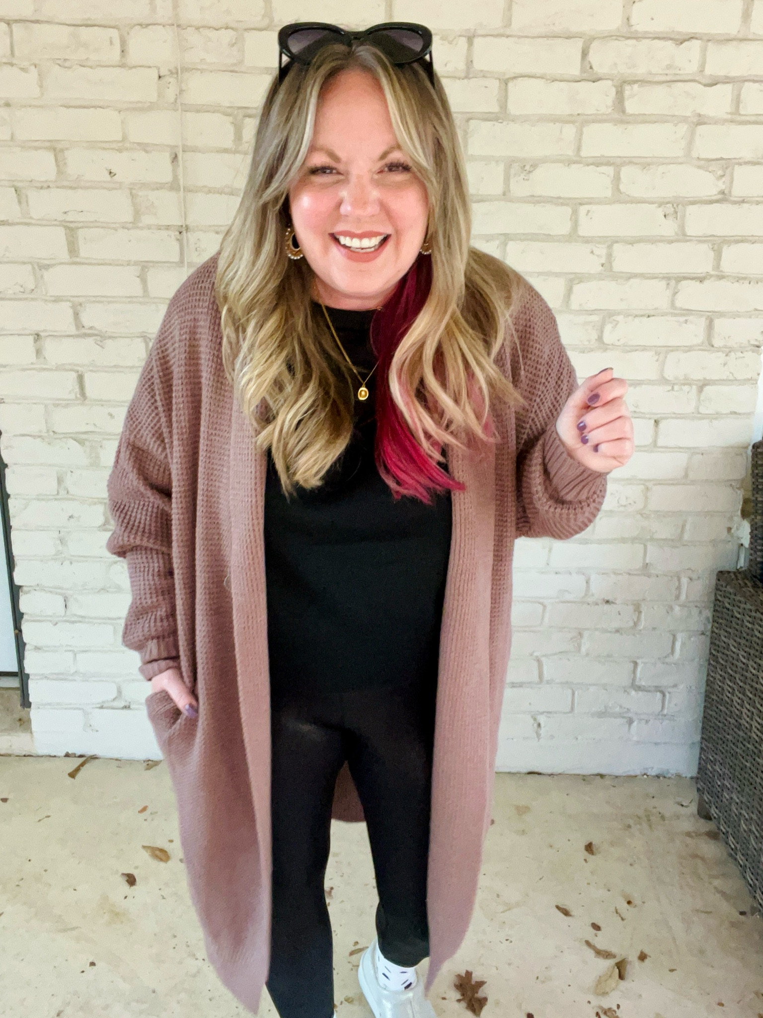 Medium cardigan & leggings; large top

#LTKfindsunder50 #LTKover40 #LTKmidsize