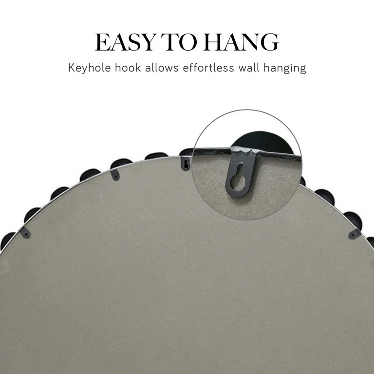 Madison Park Beaded 36" Dia Round Wall Mirror, with Luxury Iron Framed, Modern Wall Mounted Mirro... | Walmart (US)