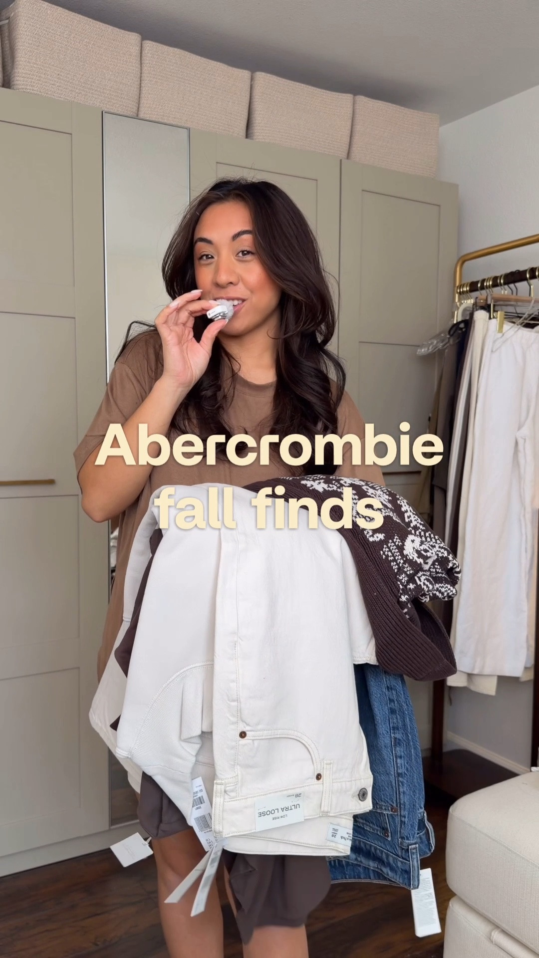 Early fall finds from Abercrombie 🍂 wearing size M cardigan, 27 jeans, S strapless top, M lounge set, and L sweatshirt

#LTKPetite #LTKootd #LTKSeasonal