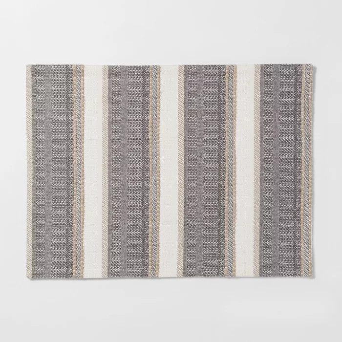 19"X14" Woven Textured Stripe Placemat Cream - Threshold™ | Target