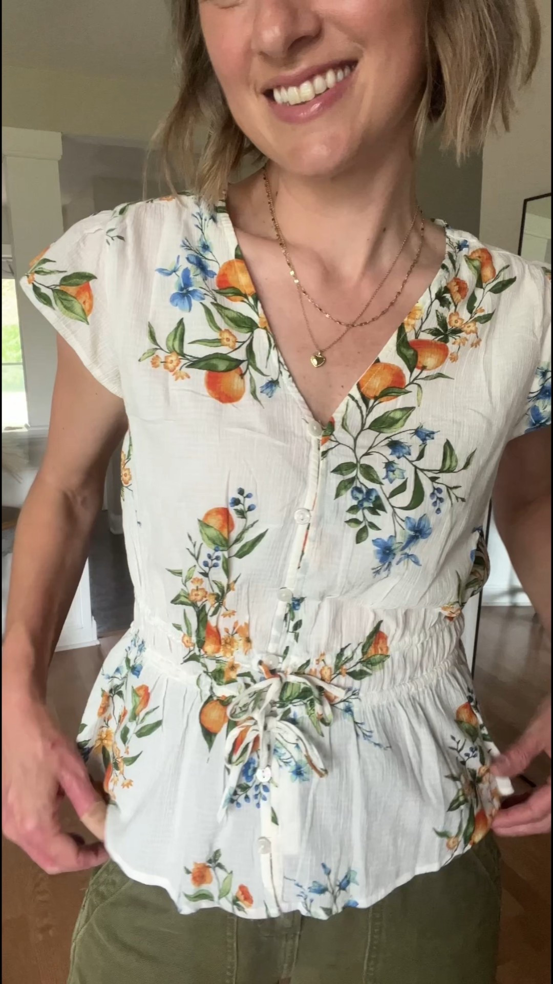 $14!!! I can’t get over the price for this gauzy, feminine top! Fits true to size, I’m in a medium. Pants run big, I sized down a size to 4. True size 9 sandals  

#LTKStyleTip #LTKOver40 #LTKFindsUnder50
