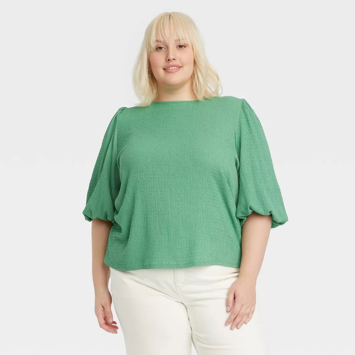 Women's Slim Fit Balloon Elbow Sleeve T-Shirt - Ava & Viv™ | Target