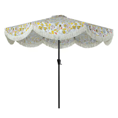 Fashion 9-ft Party Floral Push-button Tilt Market Patio Umbrella | Lowe's