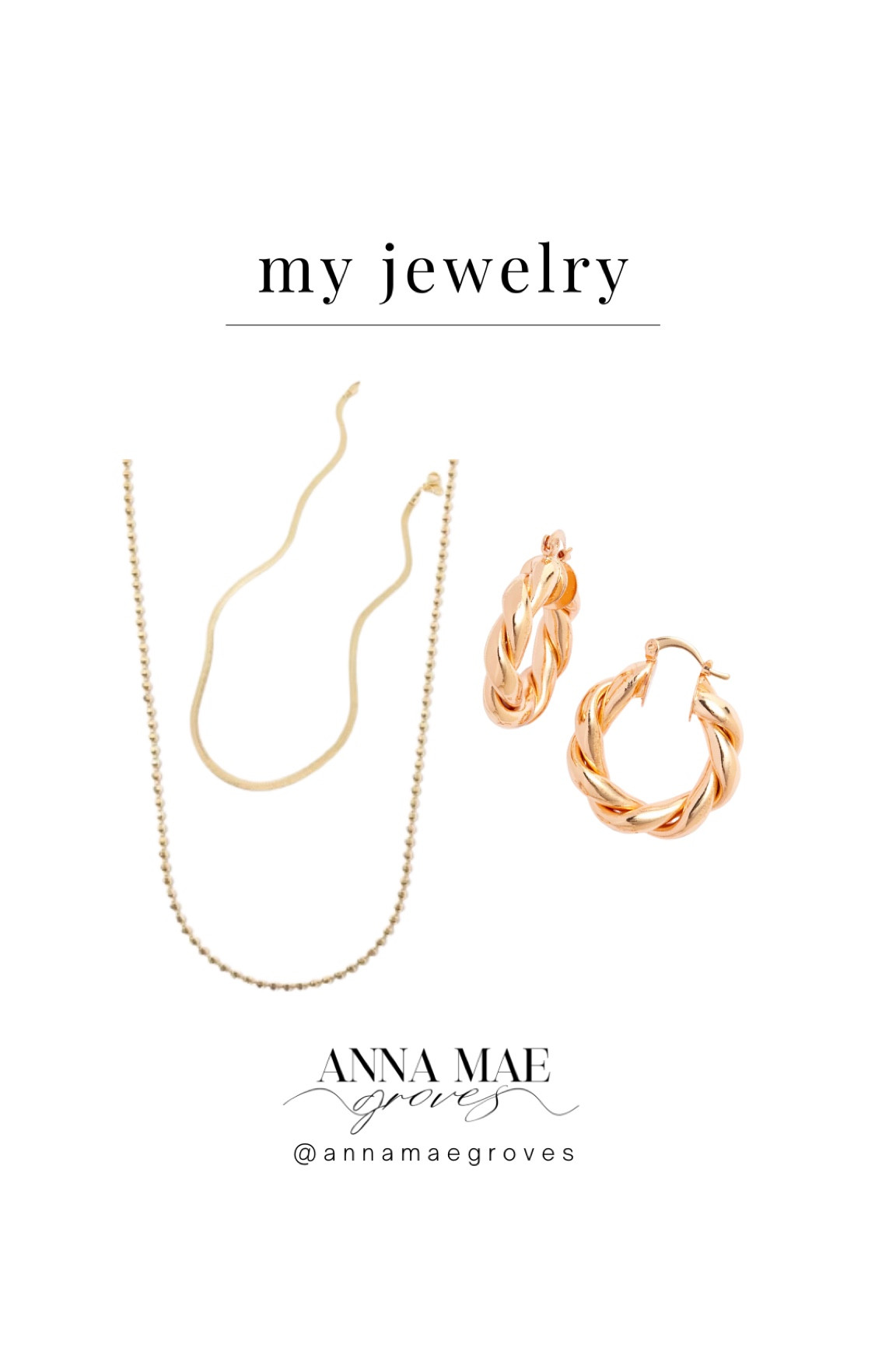 Here is the jewelry I wear almost everyday! I love layering my necklaces and these hoops add a perfect twist on a standard pair 

#LTKunder100 #LTKHoliday