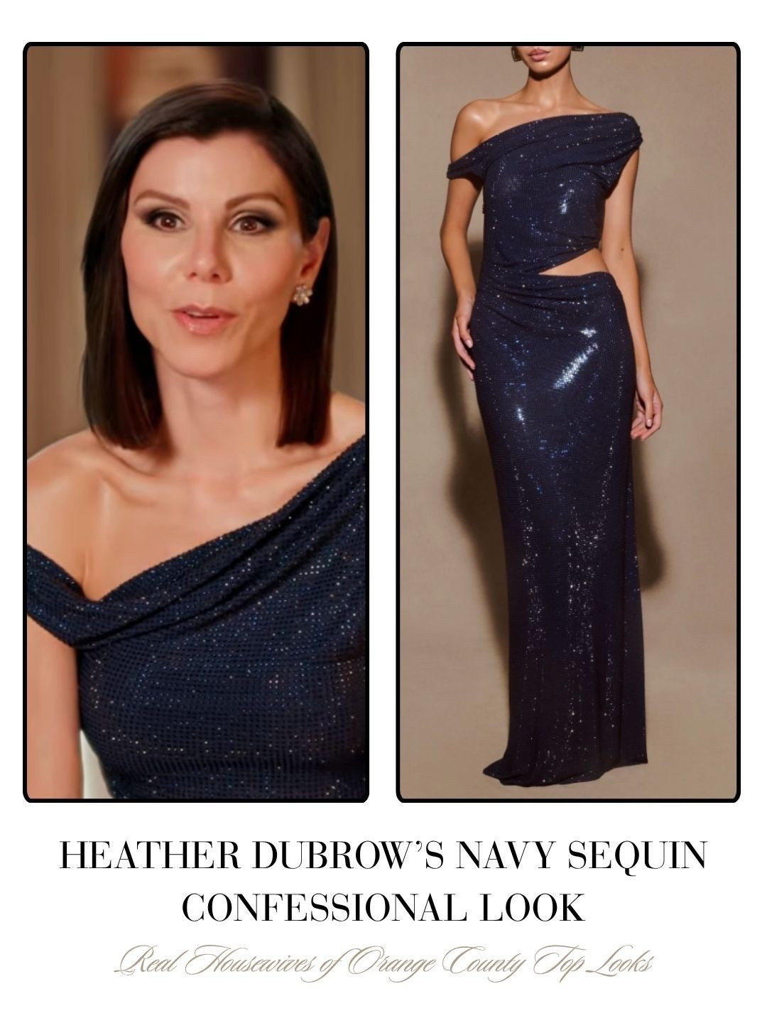 Heather Dubrow’s Navy Sequin Confessional Look