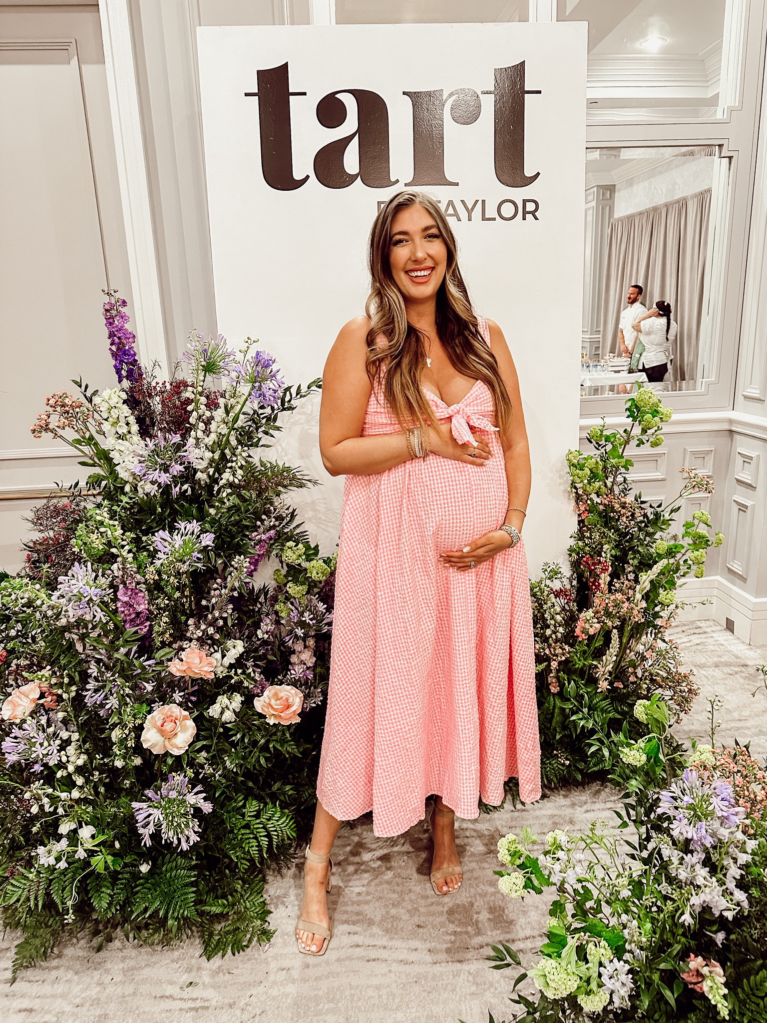 Spring dress from buddy love! True to size L and fits the bump