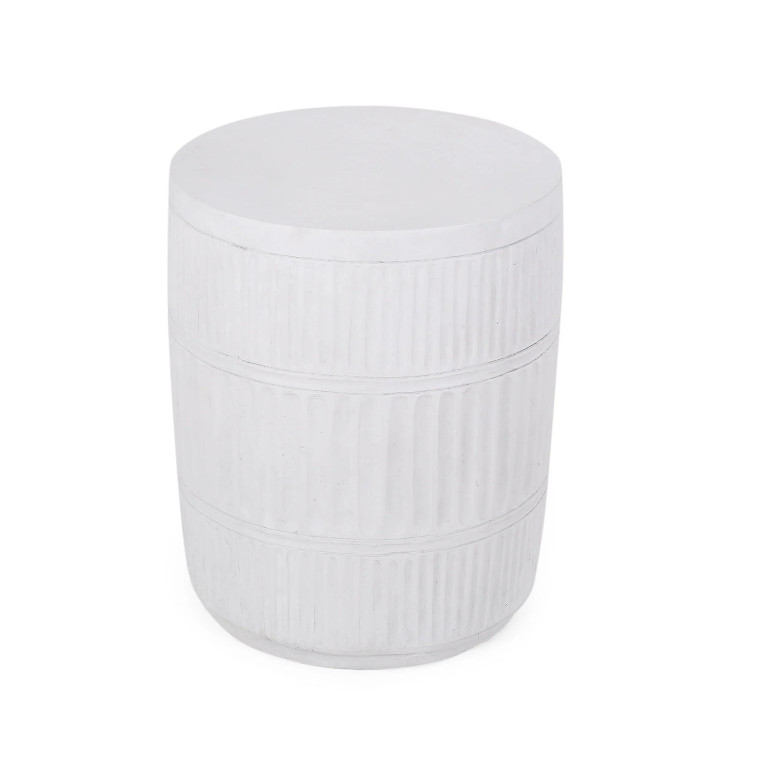 GDF Studio Drouin Outdoor Lightweight Concrete Side Table, Antique White - Walmart.com | Walmart (US)