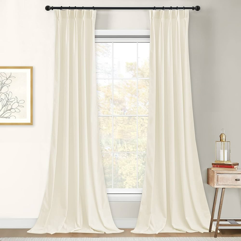 StangH Pinch Pleat Velvet Curtains Custom Sizes & Various Clolors Super Soft Room Darkening Therm... | Amazon (US)
