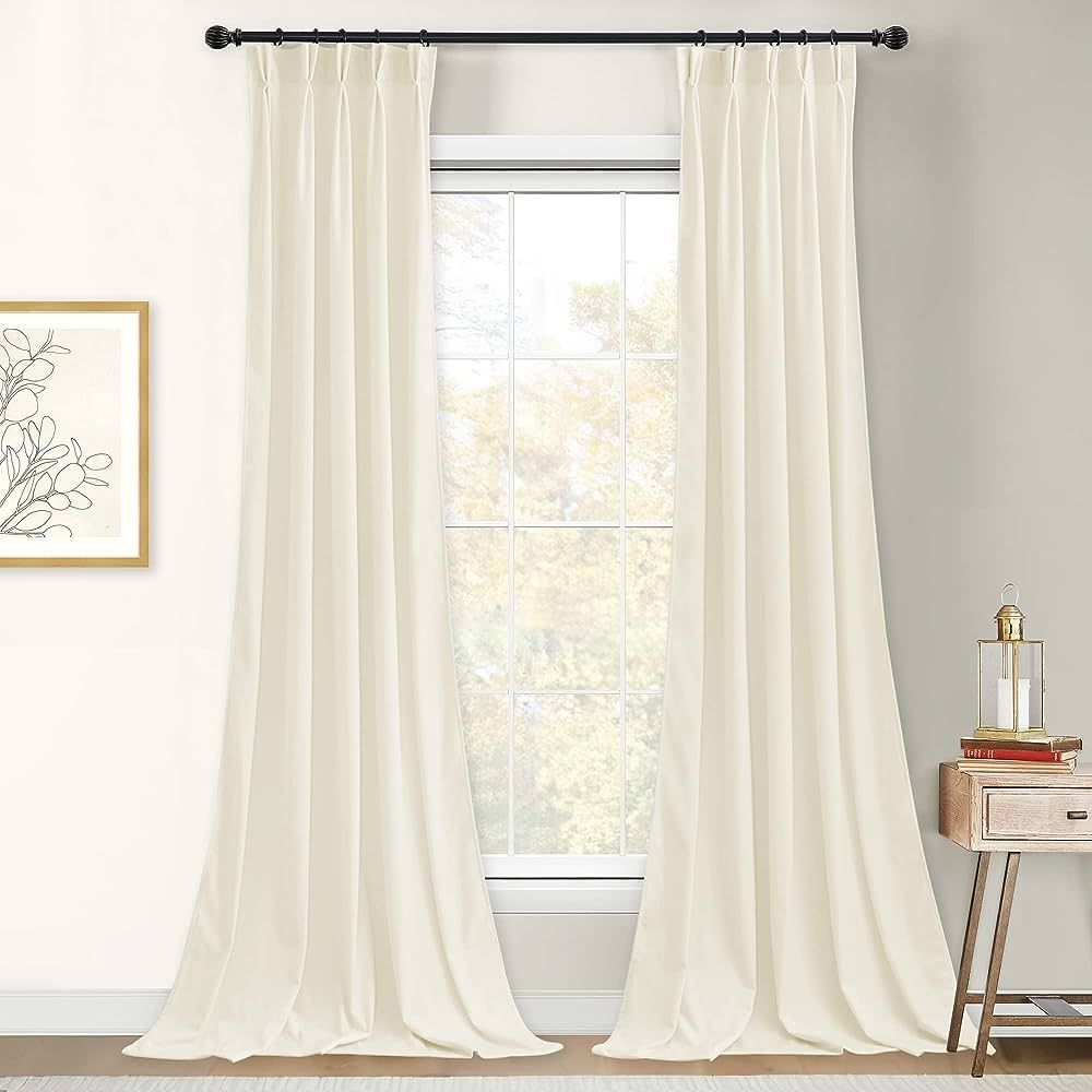 StangH Pinch Pleat Velvet Curtains Custom Sizes & Various Clolors Super Soft Room Darkening Therm... | Amazon (US)