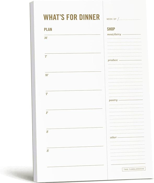 Meal Planning Notepad - What's for Dinner Weekly Meal Planner and Grocery List Magnet Pad with Te... | Amazon (US)