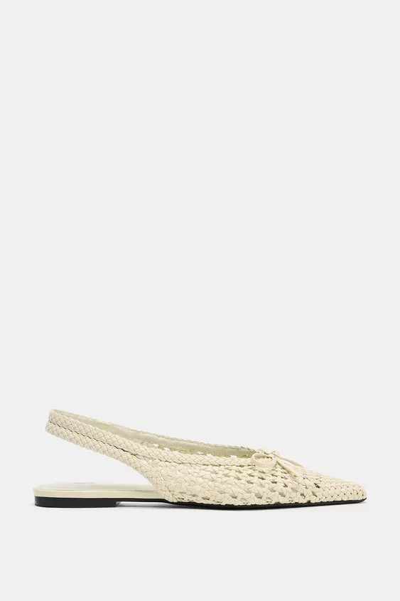 BRAIDED EFFECT FLAT SHOES | Zara US