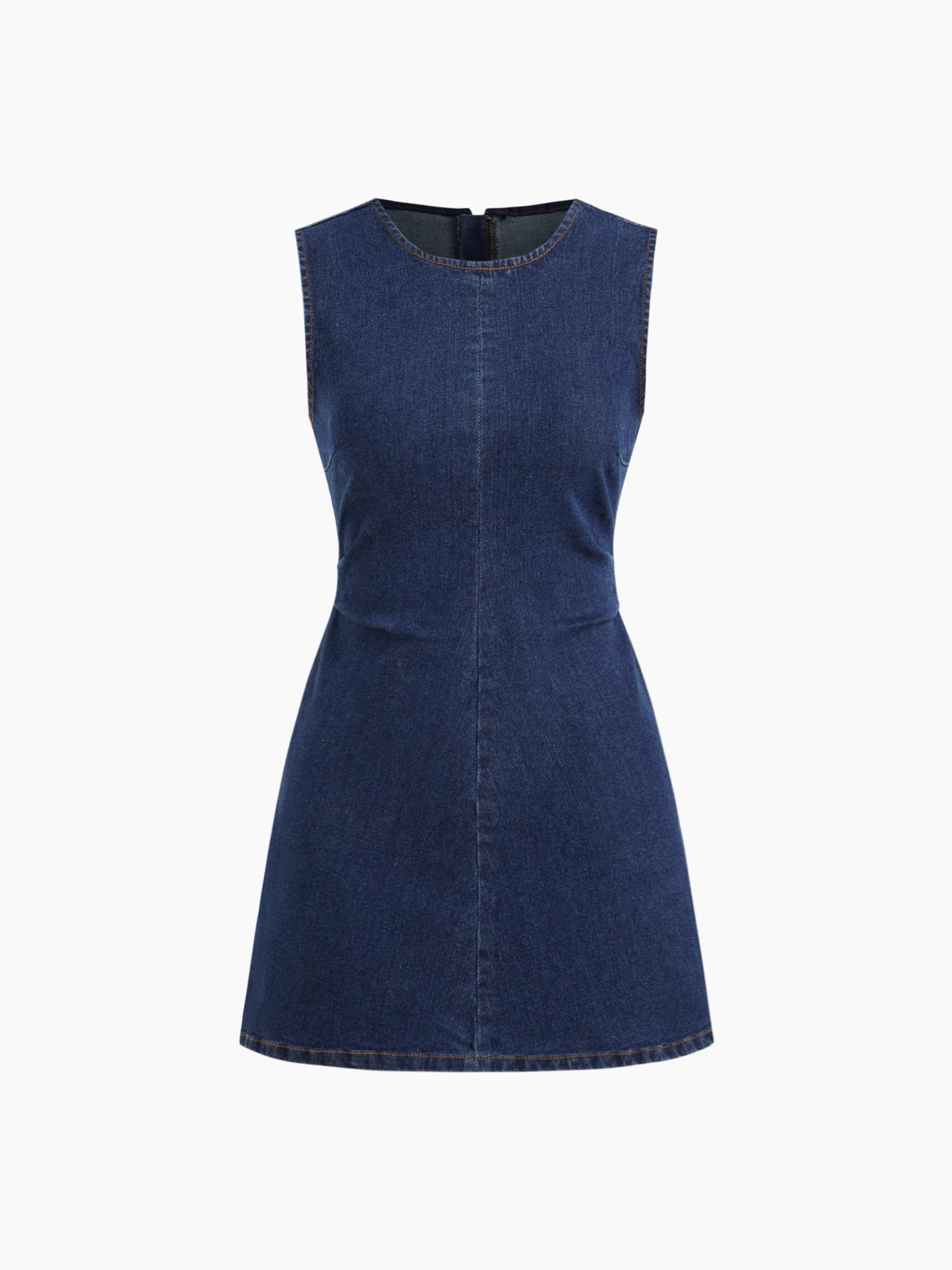 denim denim dress Denim High Stretch Denim Ruched Zipper Mini Dress For Daily Casual | Cider