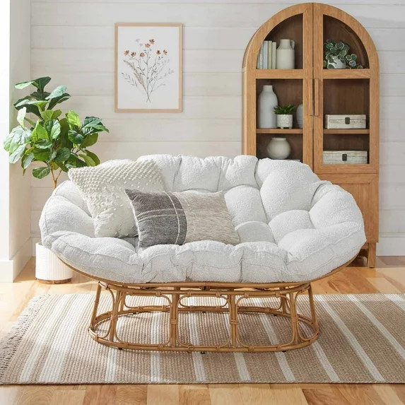 Better Homes & Gardens Double Papasan Chair, Cream Boucle | Walmart (US)
