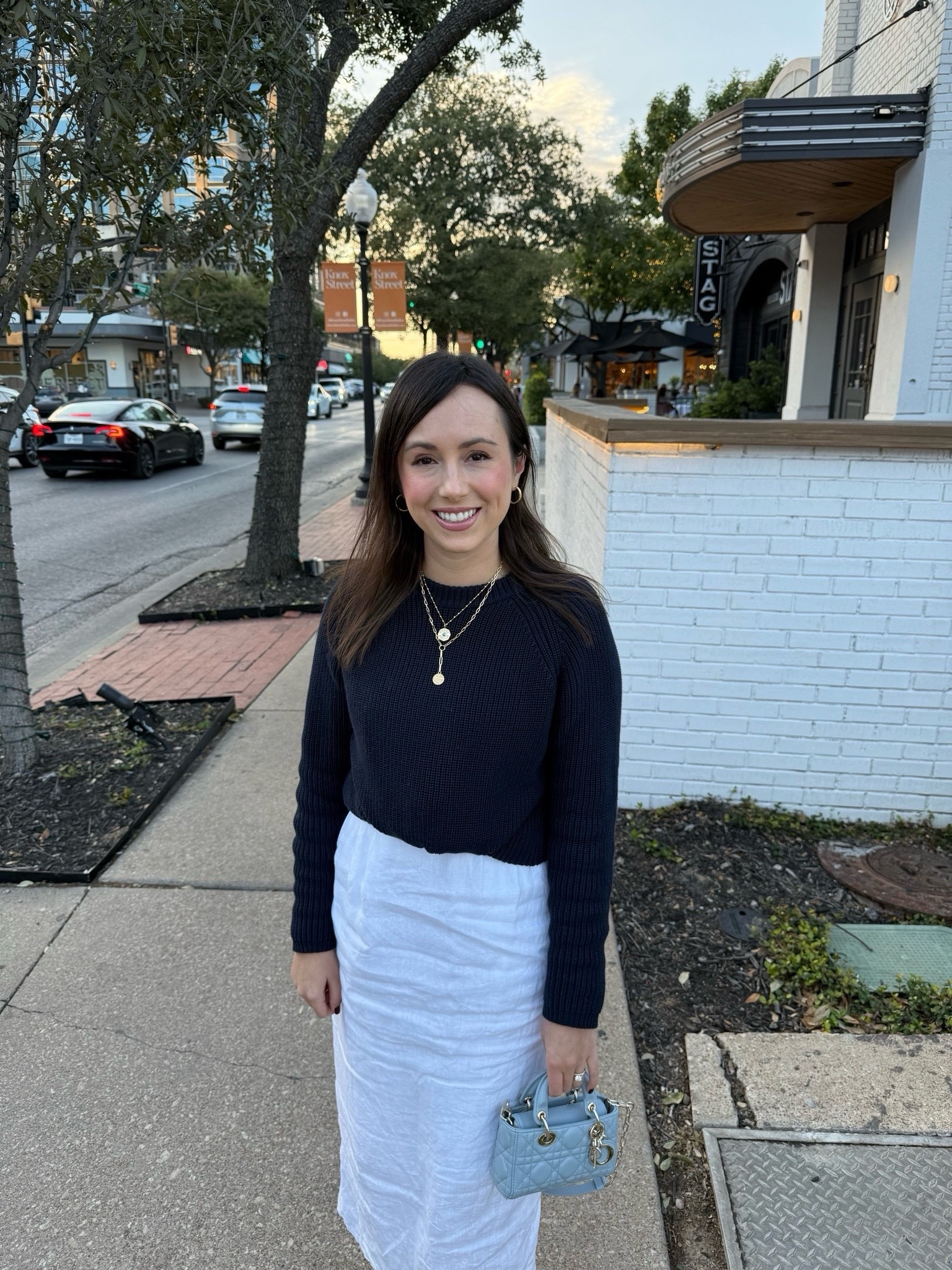 Quince white linen dress (xs) layered with a navy sweater 



#LTKStyleTip #LTKFindsUnder100 #LTKSeasonal