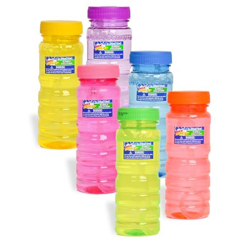 6 Pack Bubble Solution – 4oz Bubble Blower Bottles with 6-Hole Wand | for Kids | Birthday Party Favor Toy - Maxx Bubbles | Amazon (US)