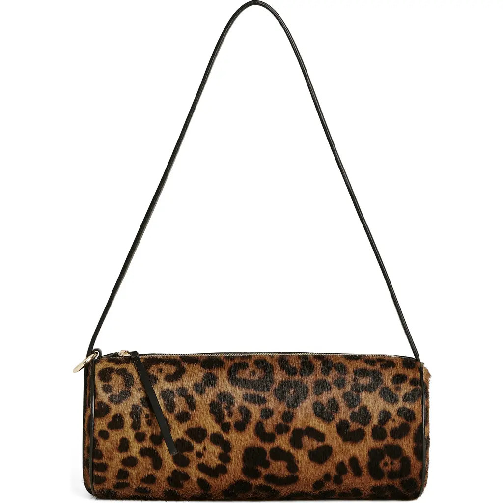 Reformation Simona Suede Cylinder Shoulder Bag in Leopard Calfhair at Nordstrom | Nordstrom