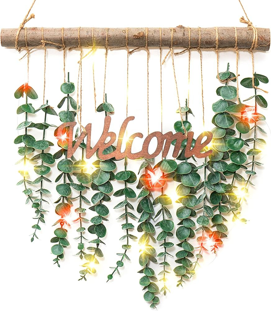 Artificial Eucalyptus Greenery Hanging Wall Boho Decor Fake Eucalyptus Vine Wall Hanging Plants w... | Amazon (US)