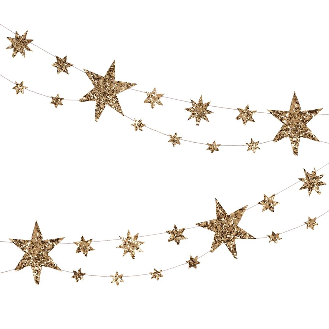 Eco Glitter Stars Garland 6ft - Etsy | Etsy (US)