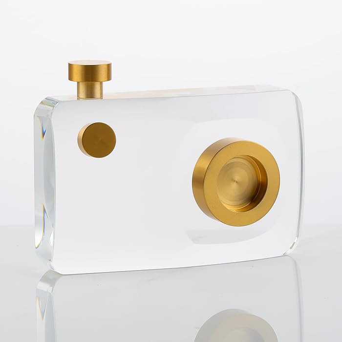 Crystal Camera Model Statues- Large Golden 5.12x6.7inch 3.6LB,Camera Crafts Collectible Figurine ... | Amazon (US)