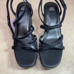 Wild Fable Ronnie Strappy Memory Foam Insole Platform Wedge Heels Black Size 9 | Poshmark