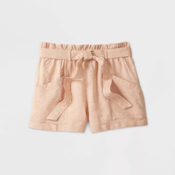 Women's Mid-Rise Tie Waist Linen Shorts - Universal Thread™ | Target