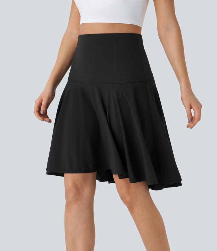 Women’s Breezeful™ High Waisted 2-in-1 High Low Flare Quick Dry Dance Skirt - Halara | HALARA
