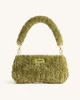 Eva Faux Fur Fabric Shoulder Bag - Pea Green | JW PEI US