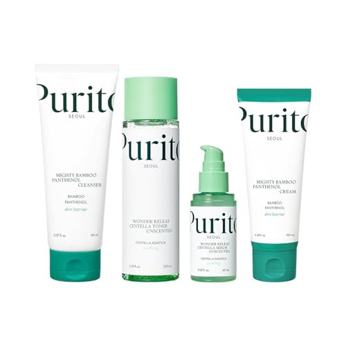 Purito Seoul Perfect Routine Set for Glass skin (Panthenol Cleanser + Centella Unscented Toner + Serum + Panthenol Cream) | Amazon (US)