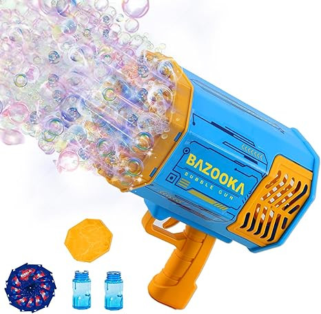 Bubble Gun Bazooka Bubble Machine Gun 69 Hole Bubble Blaster Blower with Colored Lights Gifts for... | Amazon (US)