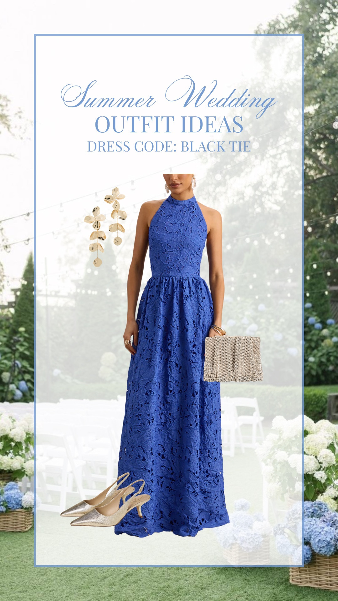 Summer black tie wedding guest outfit idea!